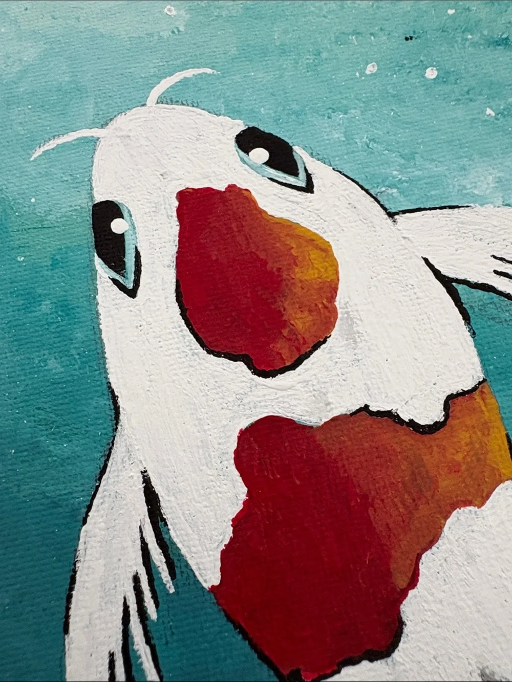 Koi Fish Painting on 8 x 10 Canvas